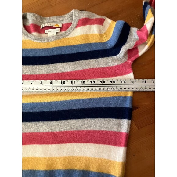 C & C California 2 Ply Cashmere Multicolor Striped Ladies Pullover Sweater XS - Picture 9 of 11